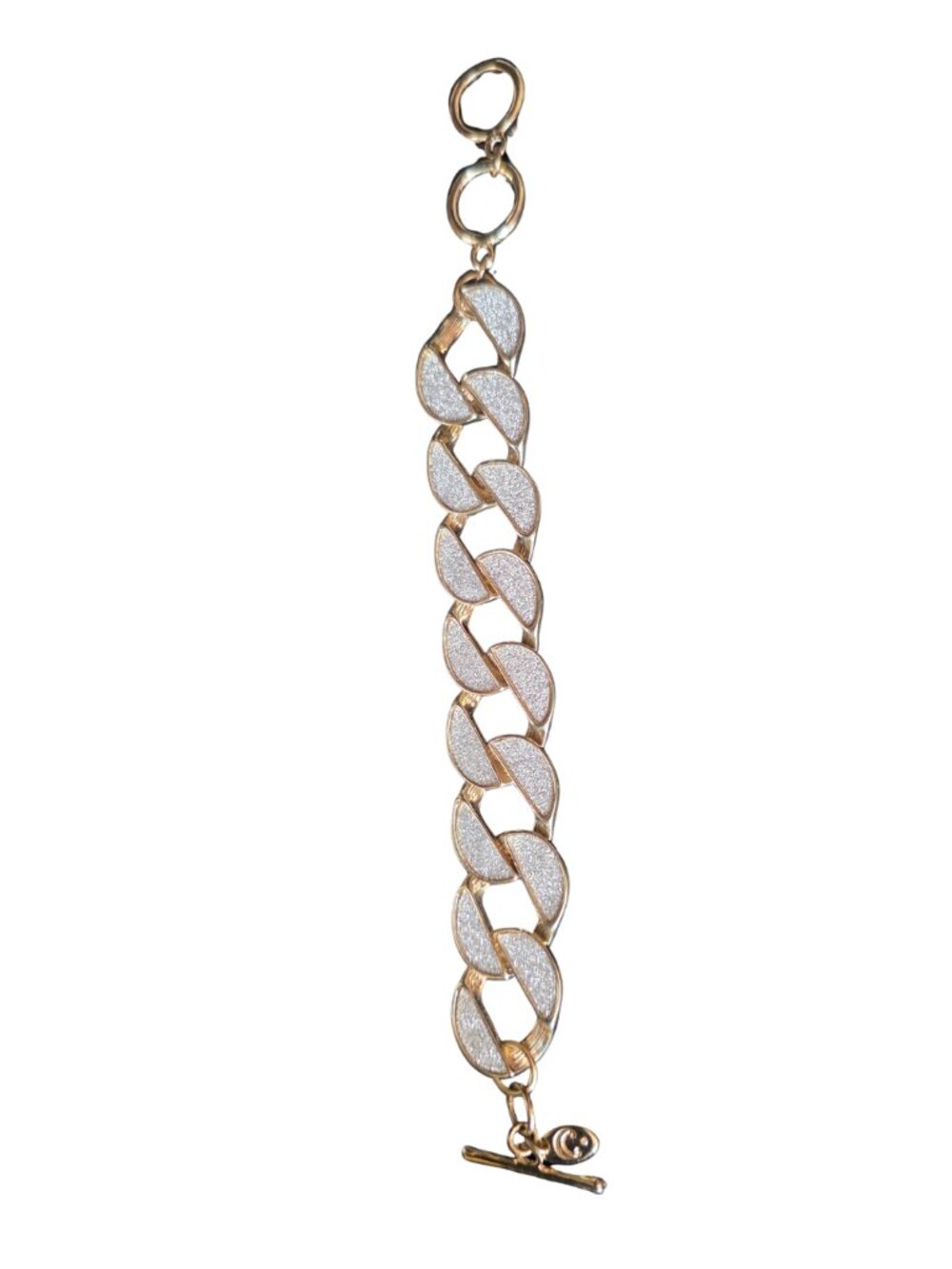 Sand Blast Cuban Link Chain Bracelet